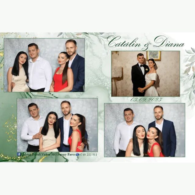 Design de print cabină foto verde, de la o nuntă