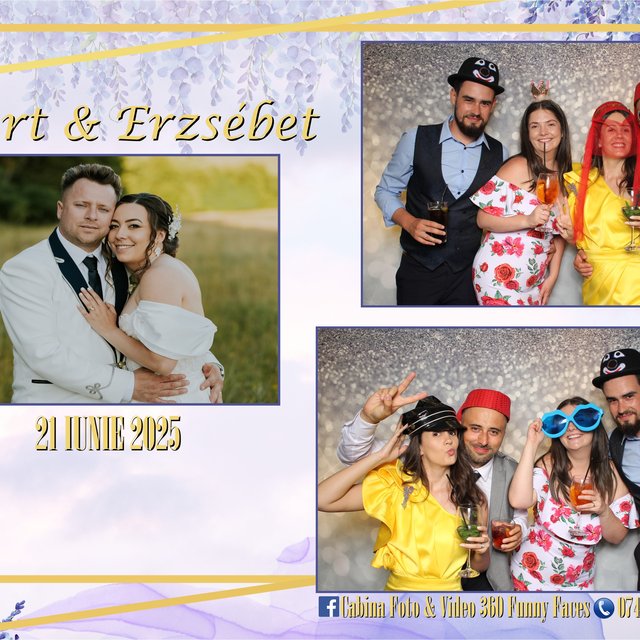 Print personalizat cabină foto — nuntă, Róbert și Erzsébet