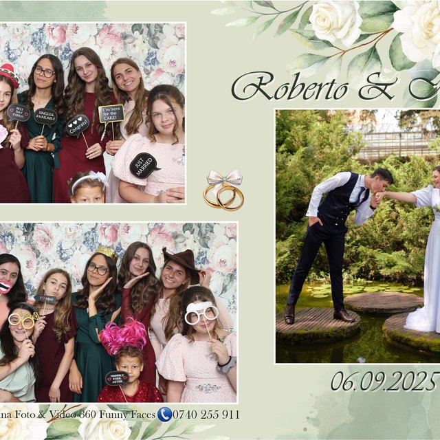 Print personalizat cabină foto — nuntă, Roberto și Mihaela