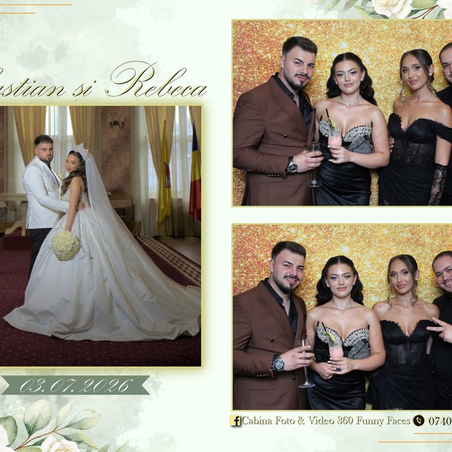 Print personalizat cabină foto — nuntă, Sebastian și Rebeca